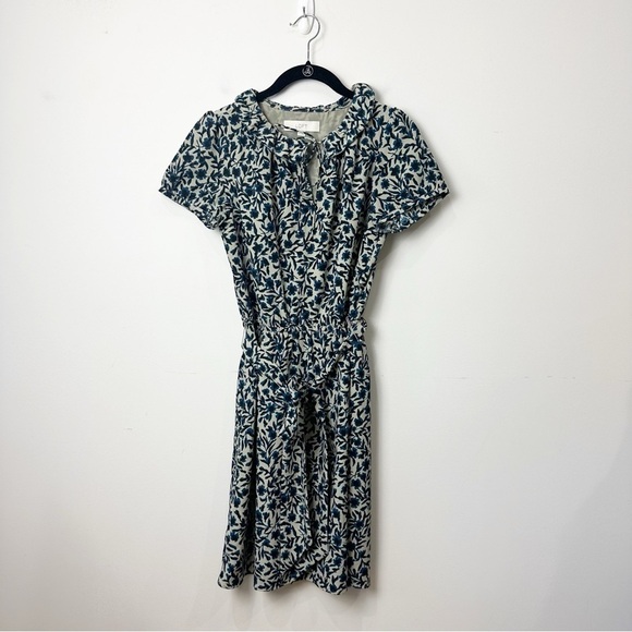 LOFT Black and Cream Floral Dress - Picture 3 of 8